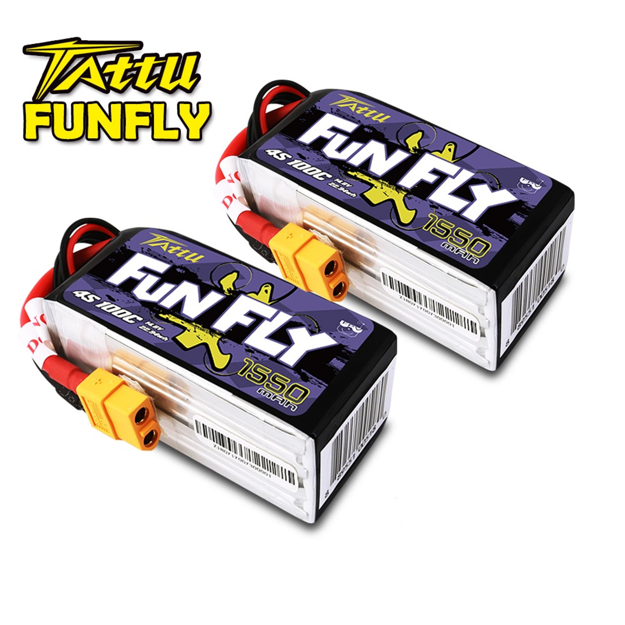 Tattu FunFly 1550mAh 4S 100C LiPo Baterija (14.8V, XT60)