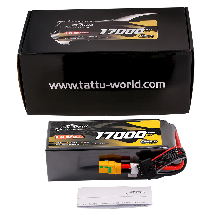 Tattu 17000mAh 6S 5C G-Tech Ultra High Voltage LiPo Baterija (23.7V, XT90S)